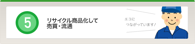 リサイクル商品化して売買・流通